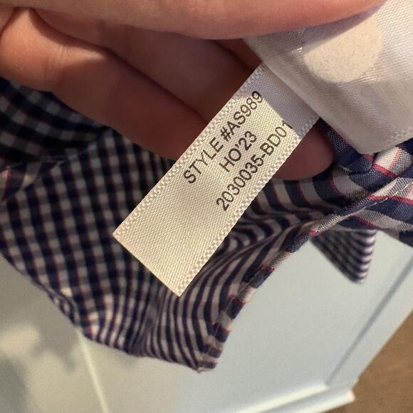 J.Crew Shirt Mens XL Extra Large Blue Gingham Check Performance Slim AS989 - Picture 9 of 10